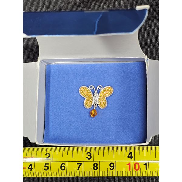 Vintage Avon Birthstone Butterfly TAC Pin - November