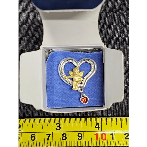 Vintage Avon Angel in Heart Pin