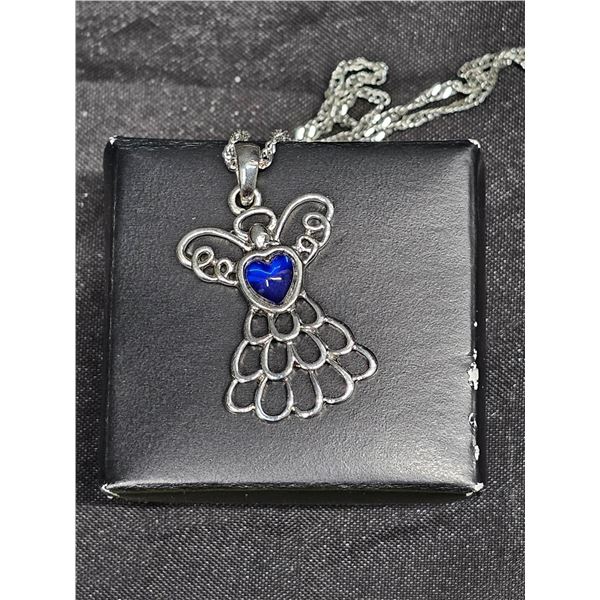 Vintage Avon Birthstone Angel Necklace - September