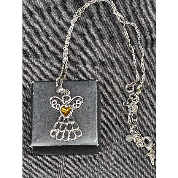 Vintage Avon Birthstone Angel Necklace - November