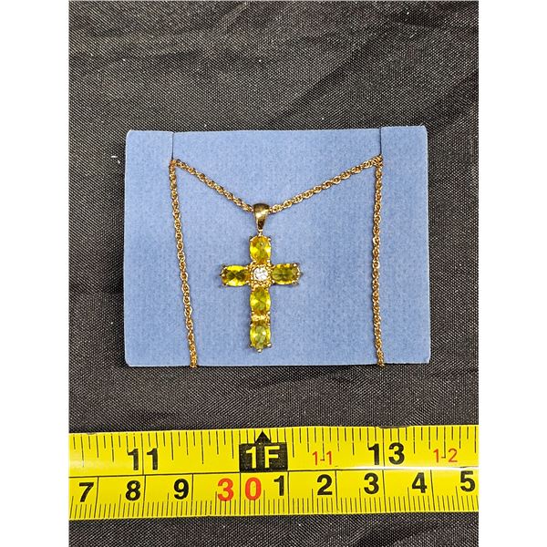 Vintage Avon Birthstone Cross Necklace - November
