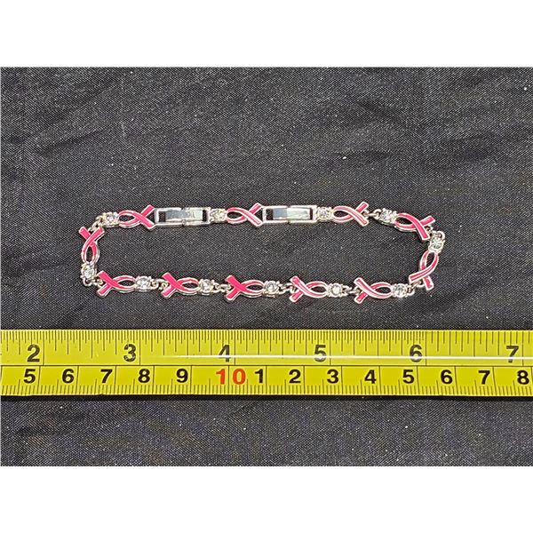 Vintage Avon Breast Cancer Crusade Ribbon Tennis Bracelet