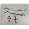 Image 1 : (2) Sterling Silver “925” Cross Pendants w/ (2) “925” Silver Cha