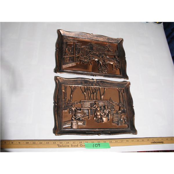 (2) Copper Craft Guild Pictures 10x14”