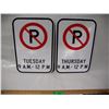 Image 1 : (2) Unused Aluminum “No Parking” Signs (12x18”)
