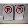 Image 1 : (2) Unused Aluminum “No Parking” Signs (12x18”).  Reflective and Non-Refl