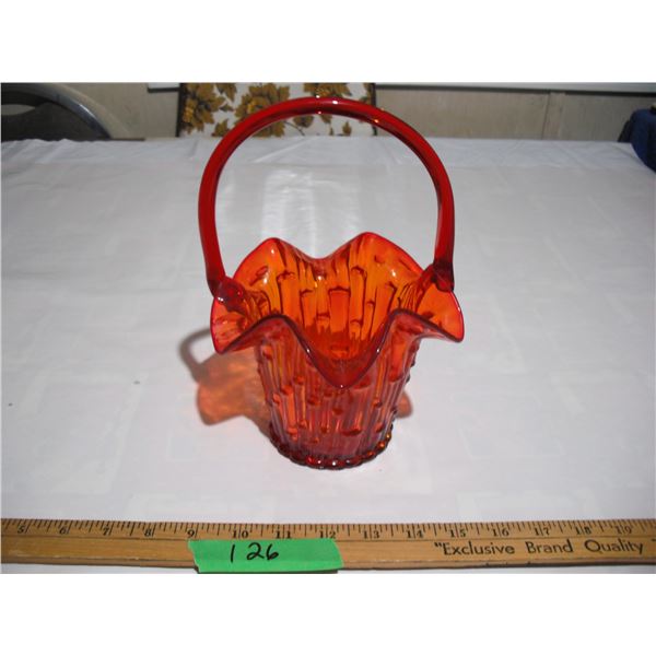 Art Glass Basket 9” tall