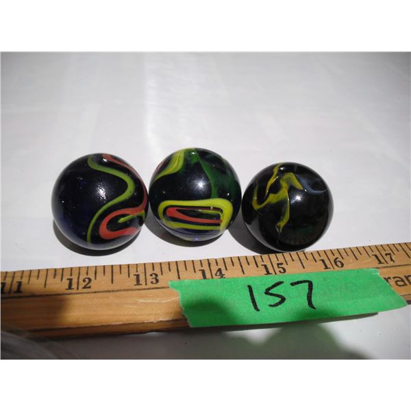 (3) Large 1.5” Diameter Shooter Marbles
