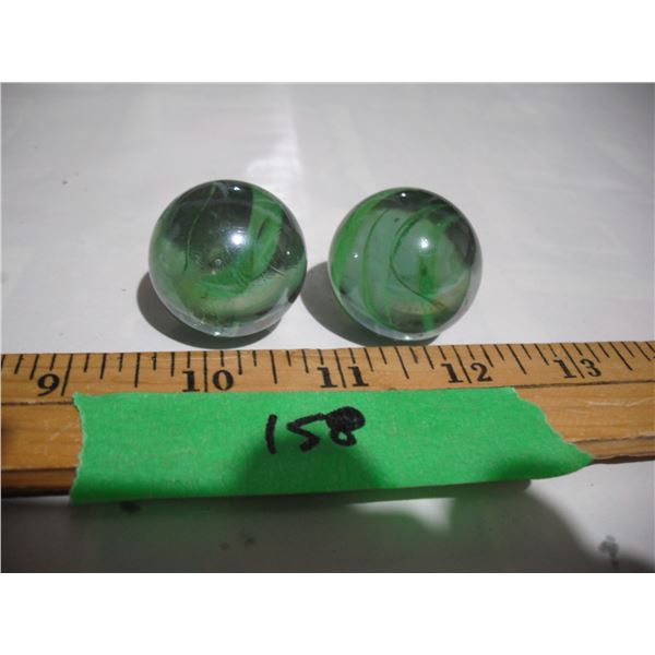 (2) Large 1.25” Diameter Shooter Marbles
