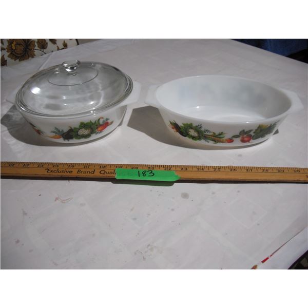 (2) JAJ Tuscany Casserole Dishes inc. One Lid