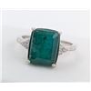 Image 2 : 3 ct Certified Sterling Silver Emerald gemstone Ring ($5,050 Appraisal)
