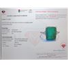 Image 3 : 3 ct Certified Sterling Silver Emerald gemstone Ring ($5,050 Appraisal)