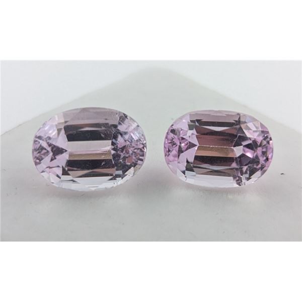 22.74 ct Certified Pink Kunzite gemstone Pair ($11,370 Appraisal)