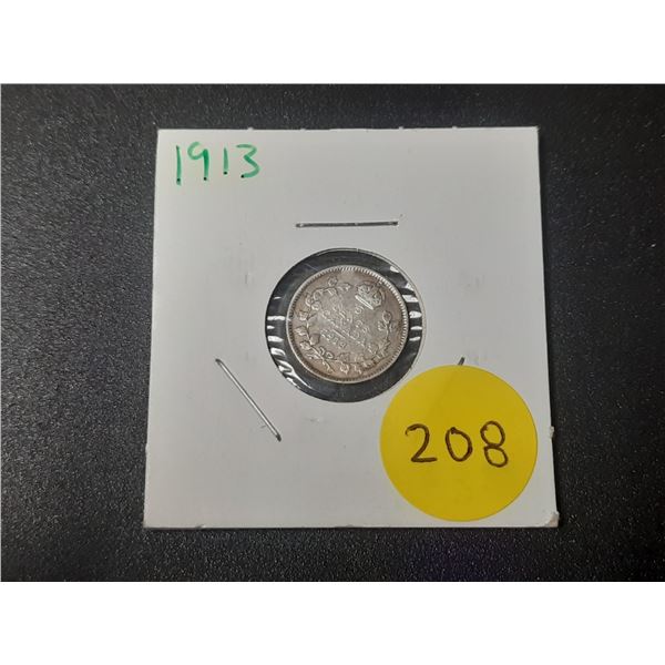 1913 Canadian Silver Small Five Cents