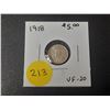 Image 1 : 1918 Canadian Silver Small Five Cents
