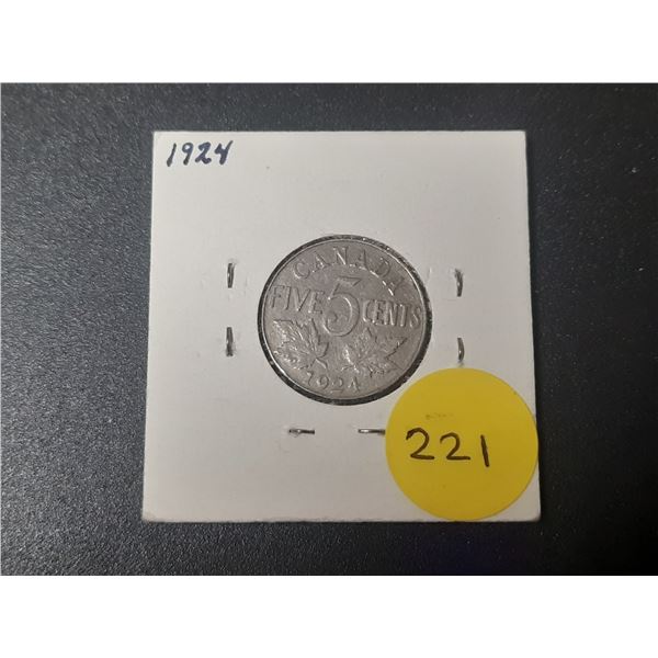 1924 Canadian Five Cents