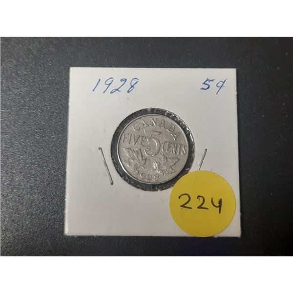 1928 Canadian Five Cents