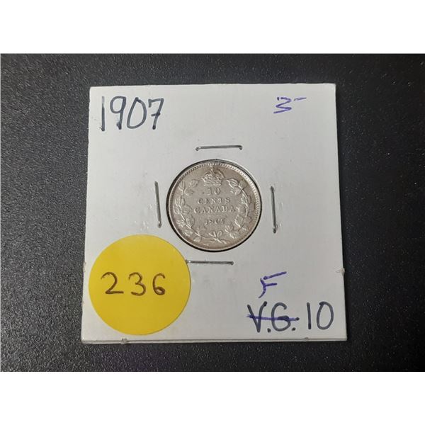1907 Canadian Silver Ten Cents