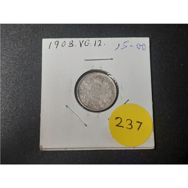 1908 Canadian Silver Ten Cents