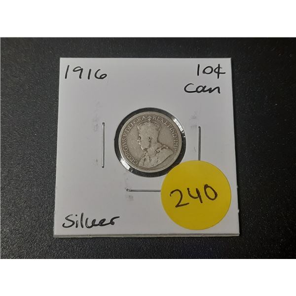 1916 Canadian Silver Ten Cents