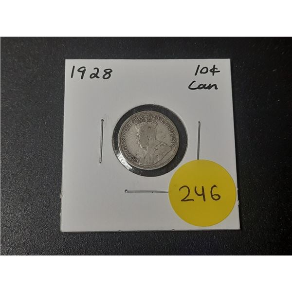 1928 Canadian Silver Ten Cents