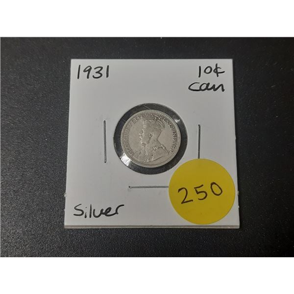 1931 Canadian Silver Ten Cents