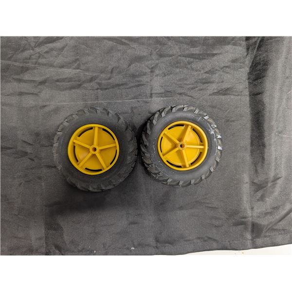 (2) Plastic Rim Plus Tire Parts 3 1/2 Round