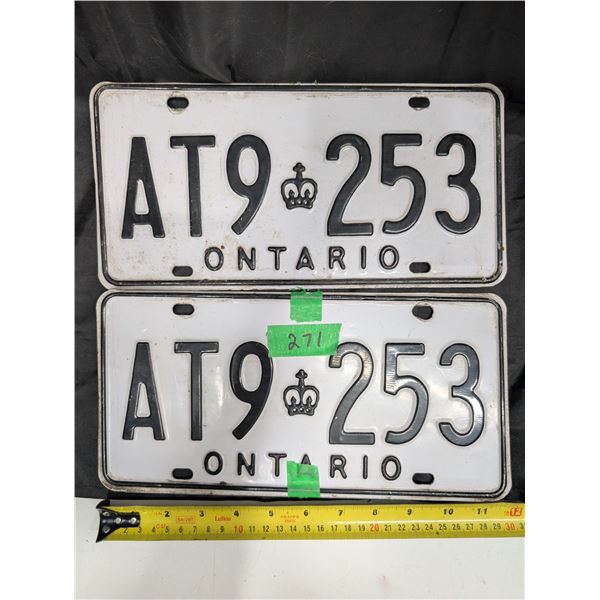Pair of Ontario License Plates