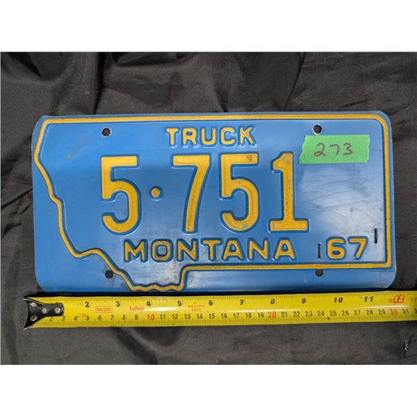 1967 Montana Truck License Plate