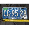 Image 1 : 1963 Mary land License Plate