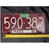 Image 1 : 1951 Massachusetts License Plate