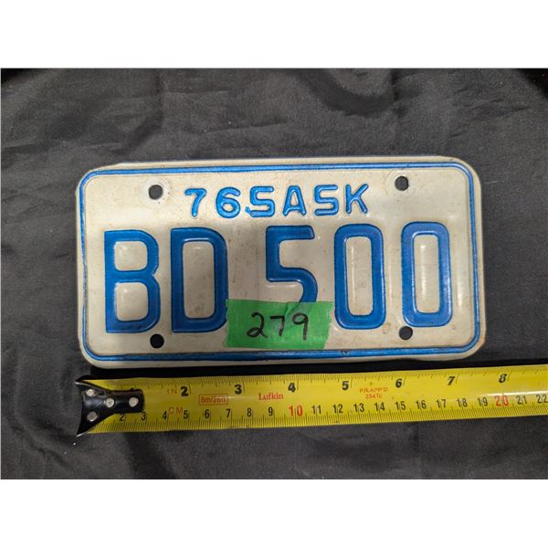 1976 Motor Cycle License Plate