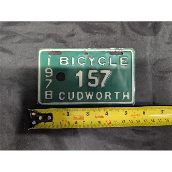 1978 Bicycle Plate (157 Cudworth)