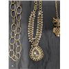 Image 2 : (3) Gold Coloured Necklace (2) W/ Pendants 9",12",14" Long