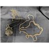 Image 1 : (3) Gold Coloured Necklaces (1) Locket design (2) 8" (1) 16" Long