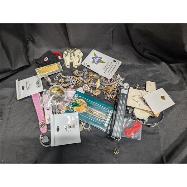 Mix Lot Book Mark 24kt  Plated Brass Pendant (Unverified) Brass pendant watch, earring, Chain, pins,