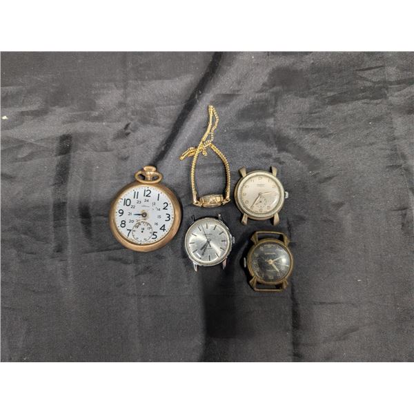 Regina Pocket Watch running Plus 3 Watches, Goldfield, Conidial, Swiss made, All For parts