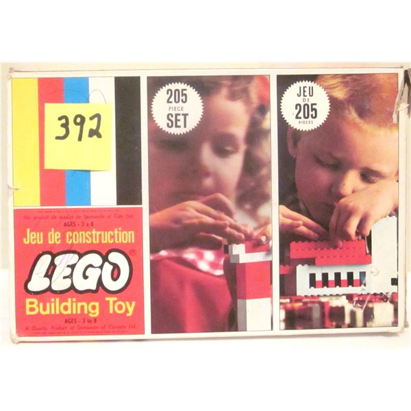 Vintage 1966 Lego #205-3 Samsonite 205 Piece Starter Set in Original Box and Tray