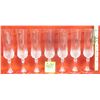 Image 1 : (7) Crystal Cut 8" Tall Champagne Flutes