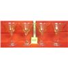 Image 1 : (4) Amber Crooked Stem Zig Zag Martini Glass Set (Libby ?)