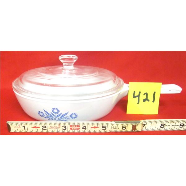 Vintage Corning Ware Blue Corn Flower (P-83-B) Saucepan w/ Clear Lid.
