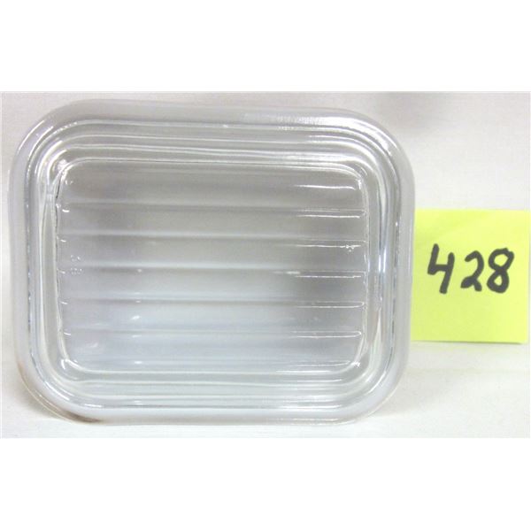 Vintage Pyrex 501-B Caramel Brown 1½ c Refrigerator Dish w/ 501-C Ribbed Clear Lid