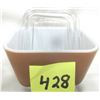 Image 4 : Vintage Pyrex 501-B Caramel Brown 1½ c Refrigerator Dish w/ 501-C Ribbed Clear Lid