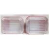 Image 2 : (2) Vintage Pyrex 501-B Primary Red 1½ c Refrigerator Dish w/ (2) 501-C Ribbed Clear Lids