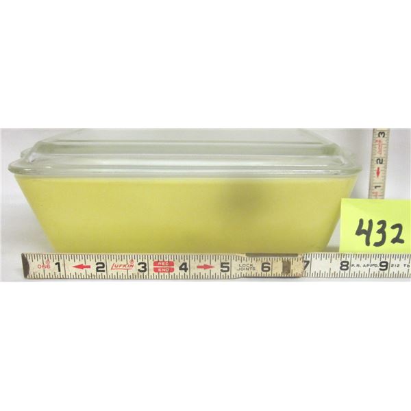 Vintage Pyrex 503-B Yellow 1½ qt Refrigerator Dish w/ 503-C Ribbed Clear Lid
