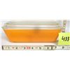 Image 1 : Vintage Pyrex 503-B Orange1½ qt Refrigerator Dish w/ 503-C Ribbed Clear Lid