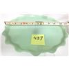 Image 1 : NEW Jadeite Frosted Scallop Edge Cake Pedestal. 10”x 5” Tall