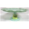 Image 3 : NEW Jadeite Frosted Scallop Edge Cake Pedestal. 10”x 5” Tall