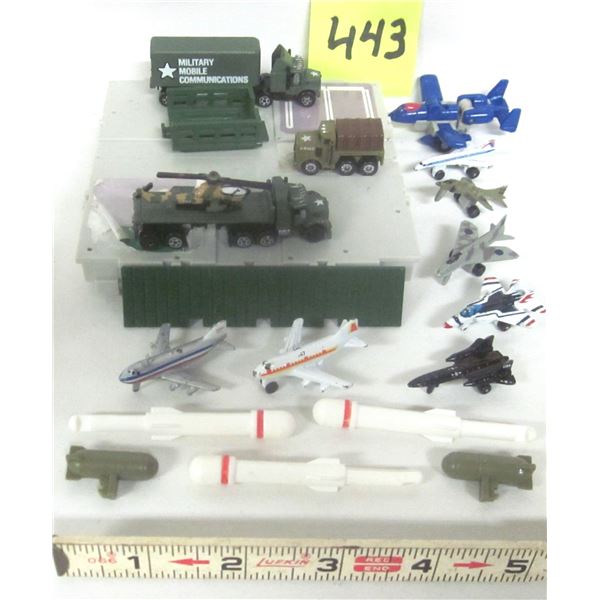 Assorted Galoob Mini Military Playset + (7) Mini Metal Aircraft & Transformer