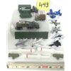 Image 1 : Assorted Galoob Mini Military Playset + (7) Mini Metal Aircraft & Transformer